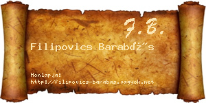 Filipovics Barabás névjegykártya